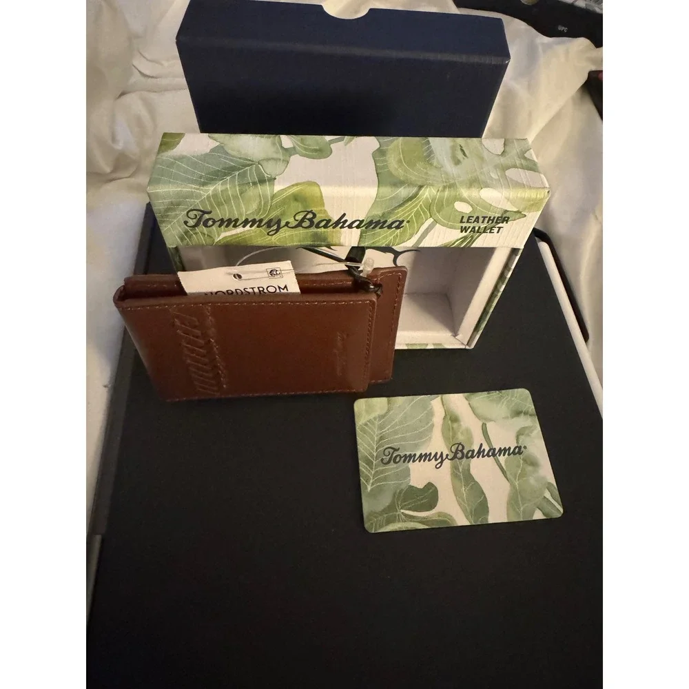 Tommy Bahama Leather Wallet Brown Bifold Nordstrom‎ NEW with Box Men